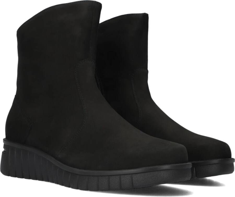 Hartjes Zwarte Nubuck Enkellaarzen Black Dames