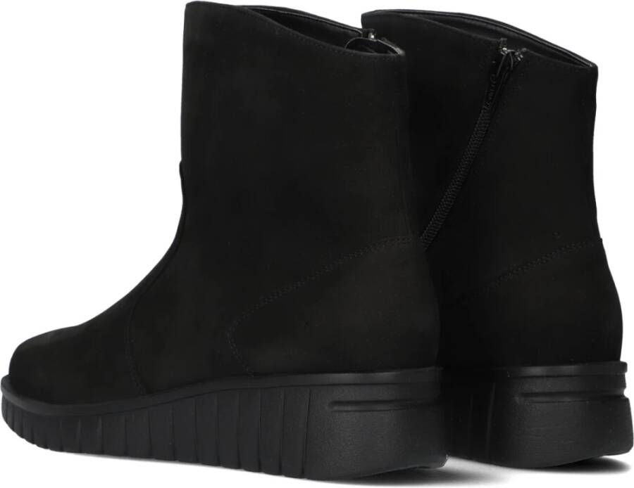 Hartjes Zwarte Nubuck Enkellaarzen Black Dames