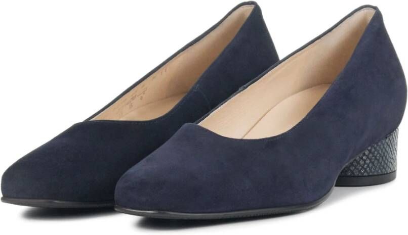 HASSIA Blauwe Leren Pumps Blue Dames