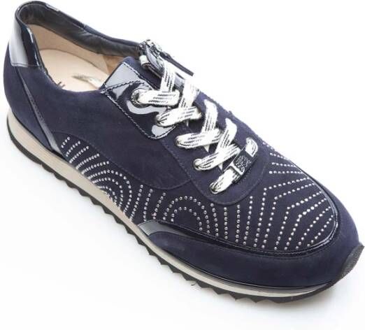 HASSIA Blauwe Sneakers met Kristallen Blue Dames