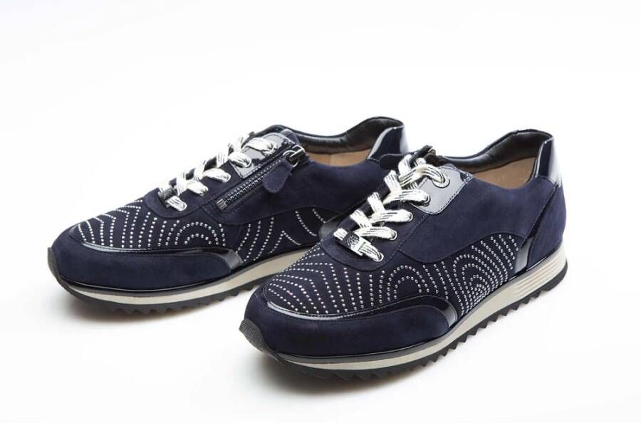 HASSIA Blauwe Sneakers met Kristallen Blue Dames