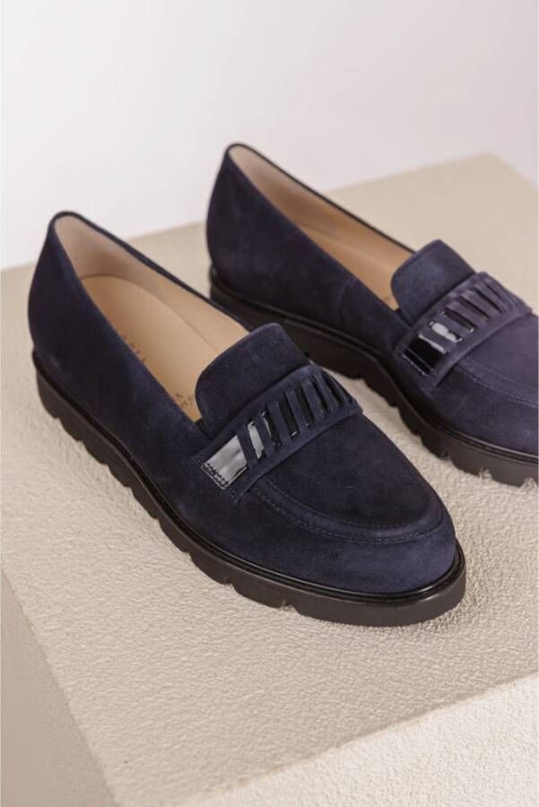 HASSIA Blauwe Suède Loafer met Wreefband Blue Dames