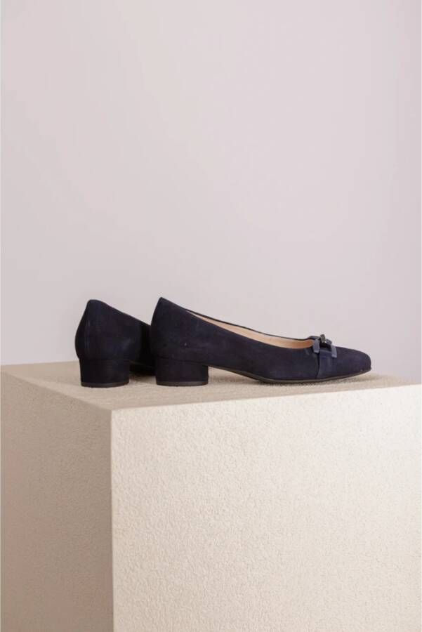 HASSIA Loafer met Spiegelnaden en Kettingdetail Blue Dames