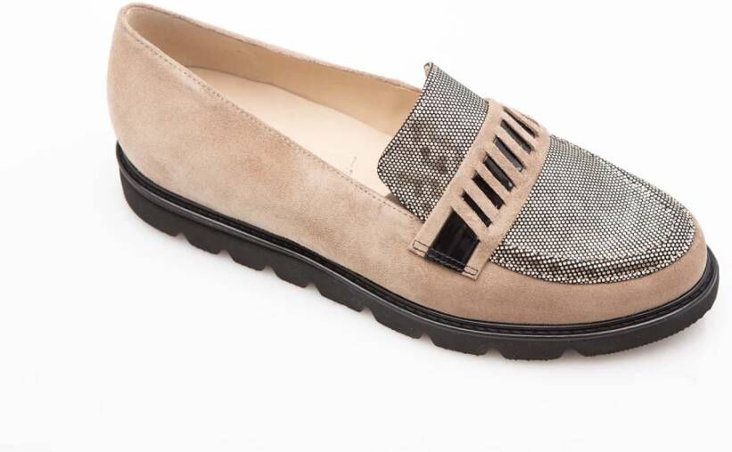 HASSIA Taupe Pixel Loafers voor vrouwen Beige Dames