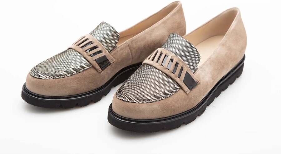 HASSIA Taupe Pixel Loafers voor vrouwen Beige Dames