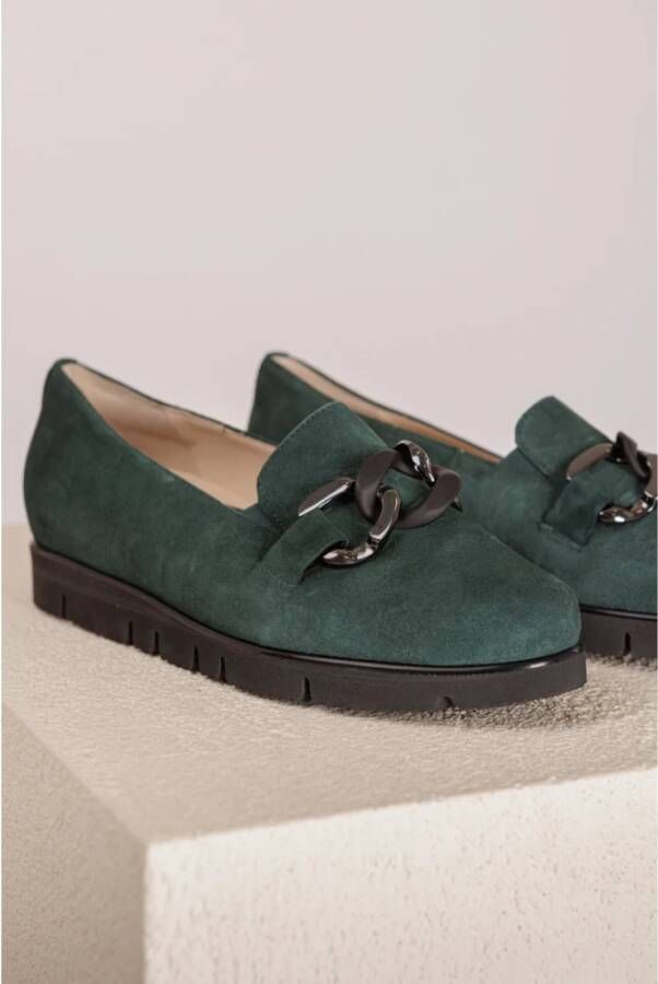 HASSIA Winter Loafer met Suede Details Green Dames