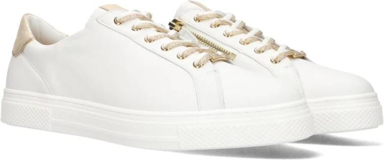 HASSIA Witte lage sneakers met gouden accenten White Dames