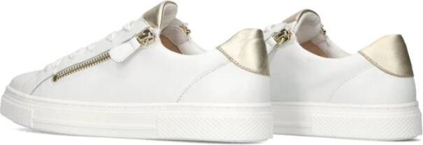 HASSIA Witte Leren Sneakers met Metallic Accenten White Dames