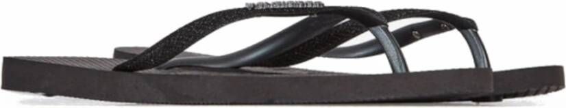 Havaianas Glitter II Flip Flops Black Dames