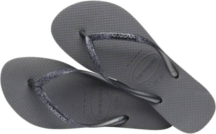 Havaianas Glitter Slim Flip Flops Gray Dames