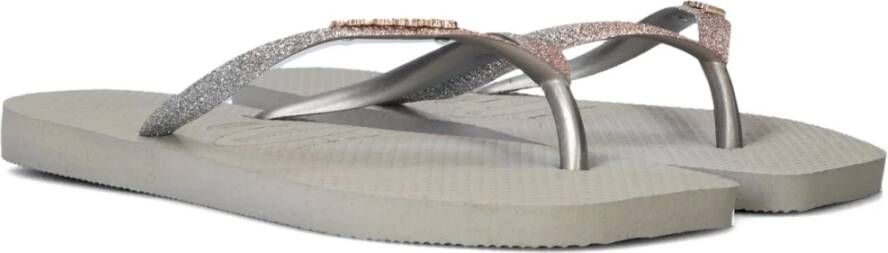 Havaianas Glitter Square Slippers Gray Dames