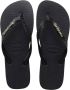 Havaianas Hav. Logo Metallic 41 42 Flip-flops Black Dames - Thumbnail 3