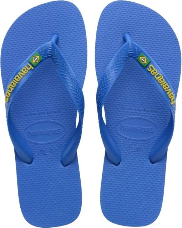 Havaianas Neon Logo Flip Flops Blue Heren