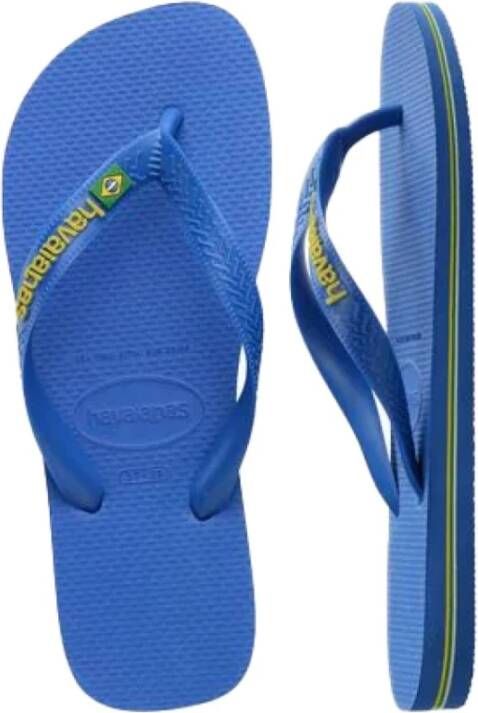 Havaianas Neon Logo Flip Flops Blue Heren