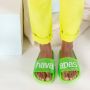 Havaianas Neon Logo Slide Sandalen Green Dames - Thumbnail 4