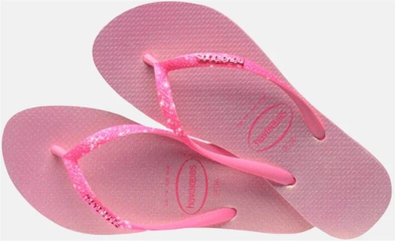 Havaianas Roze Glitter Strand Slippers Pink Dames