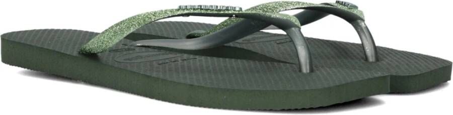 Havaianas Vierkante Glitter Slippers Groen Green Dames