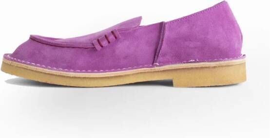 Hender Scheme Paarse Leren Platte Schoenen Waterafstotend Pink Heren