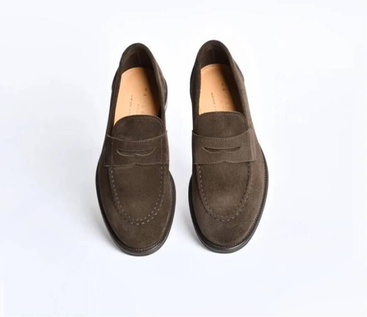 Henderson Baracco Fluwelen Loafer met leren zool Brown Heren