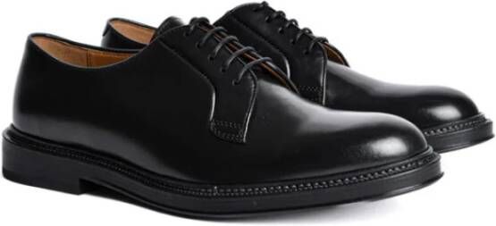 Henderson Baracco Handgemaakte leren Derby schoenen met veters Black Heren