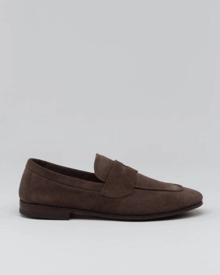 Henderson Baracco Klassieke Suede Flex Mocassin Beige Heren