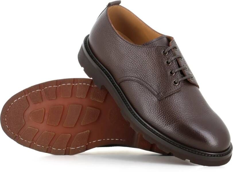 Henderson Bruin leren Derby platte schoenen Brown Heren