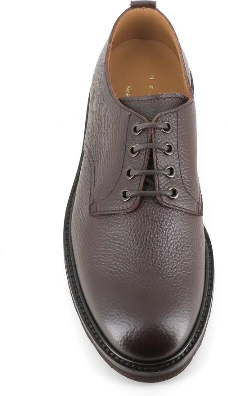 Henderson Bruin leren Derby platte schoenen Brown Heren