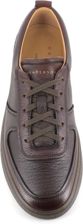 Henderson Donkerbruine Sneakers met Decoratieve Inzetstukken Brown Heren