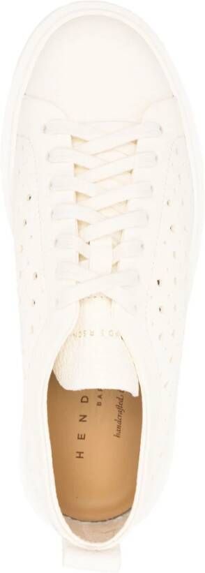 Henderson Geperforeerde leren sneakers Beige Dames