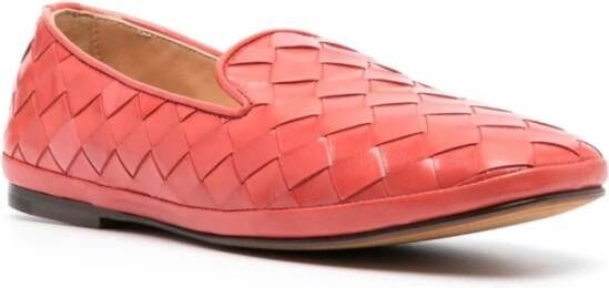 Henderson Gevlochten leren loafers Orange Dames