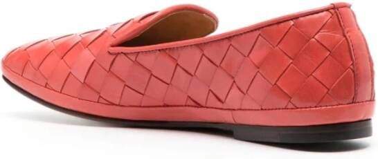 Henderson Gevlochten leren loafers Orange Dames