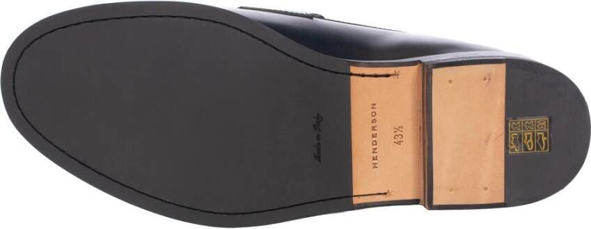 Henderson Zwarte Leren College Mocassin Schoen Black Heren