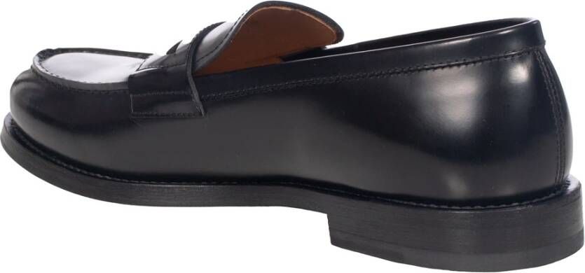 Henderson Zwarte Leren College Mocassin Schoen Black Heren