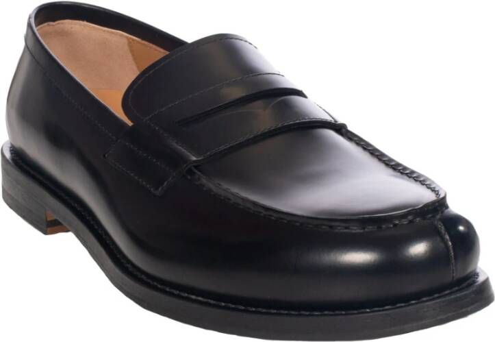 Henderson Zwarte Leren College Mocassin Schoen Black Heren