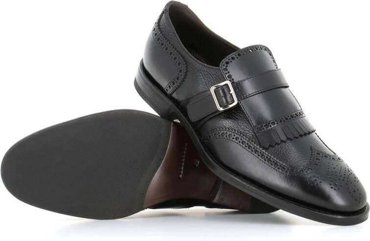 Henderson Zwarte leren schoenen met franjes Black Heren