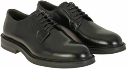 Henderson Zwarte platte schoenen met de hand gemaakt van kalfsleer Black Heren