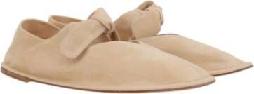 Hereu Beige Suède Ballerina Flats met Strik Beige Dames