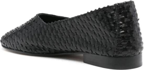 Hereu Gevlochten Leren Zwarte Ballerina Flats Black Dames