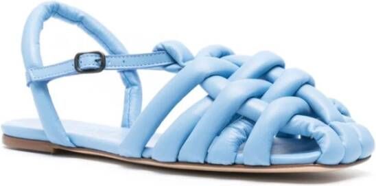 Hereu Heldere Blauwe Platte Sandalen Blue Dames