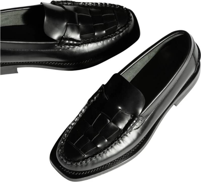 Hereu Leren Mocassin Black Dames