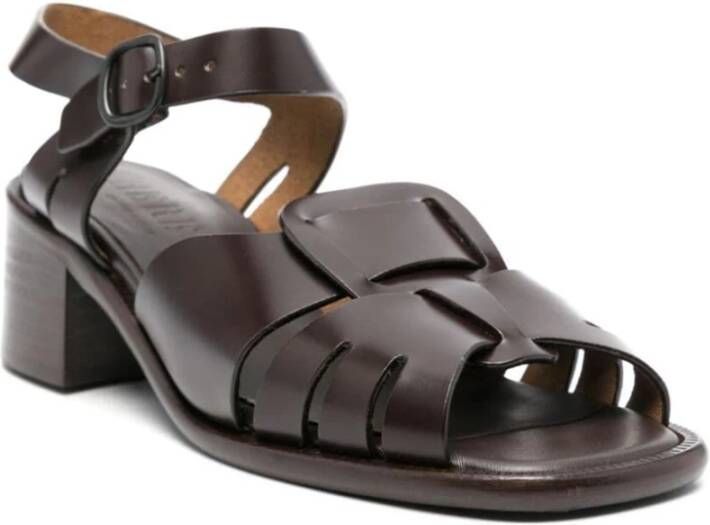 Hereu Open Teen Hak Visser Sandalen Brown Dames