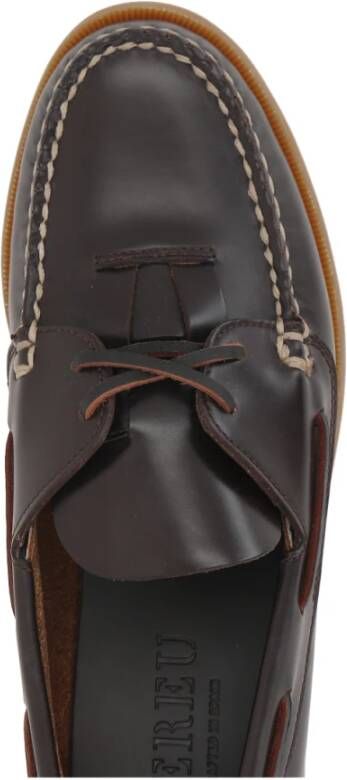 Hereu Platte Bruine Bootschoenen Brown Dames