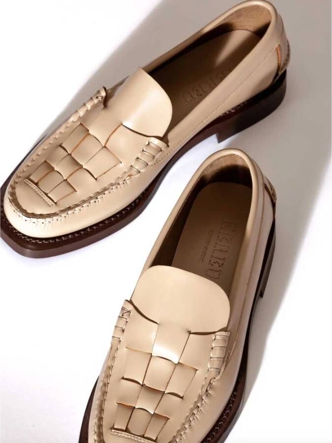 Hereu Stijlvolle Sand Mocassino Loafers Beige Heren