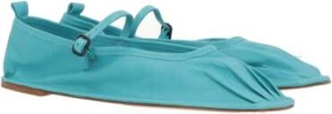 Hereu Turquoise Mary-Jane Ballerina Flats Blue Dames