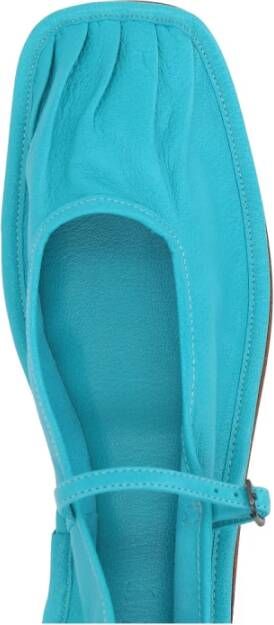 Hereu Turquoise Mary-Jane Ballerina Flats Blue Dames