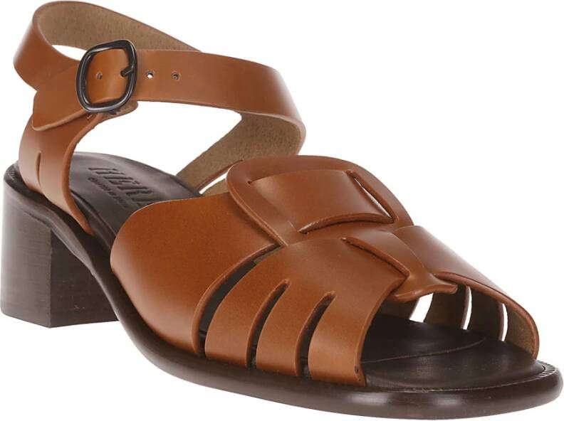 Hereu Vierkante Hak Sandalen Brown Dames