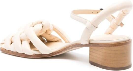 Hereu Vierkante Neus Hakken Visser Sandalen Beige Dames