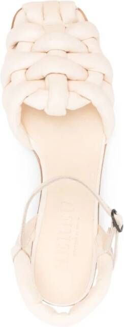 Hereu Vierkante Neus Hakken Visser Sandalen Beige Dames