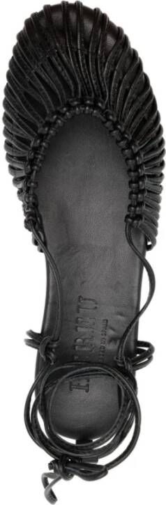 Hereu Zwarte platte schoenen met geknoopte constructie Black Dames