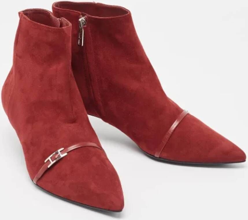 Hermès Vintage Pre-owned Leather boots Red Dames